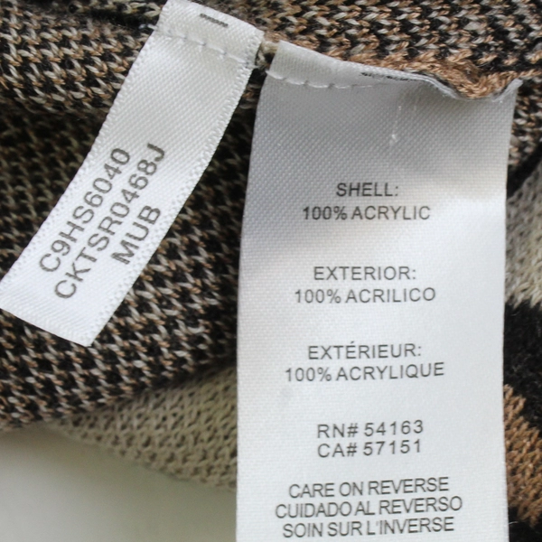 Calvin Klein Women's L Leopard Draped Turtleneck Dolman Sleeve Sweater