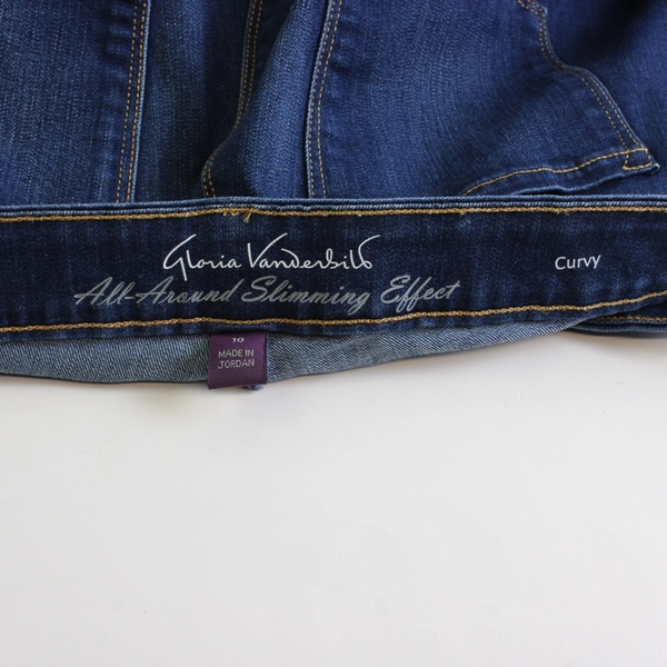 Gloria Vanderbilt Women's 10 Blue Solid Slimming Curvy Skinny Jeans