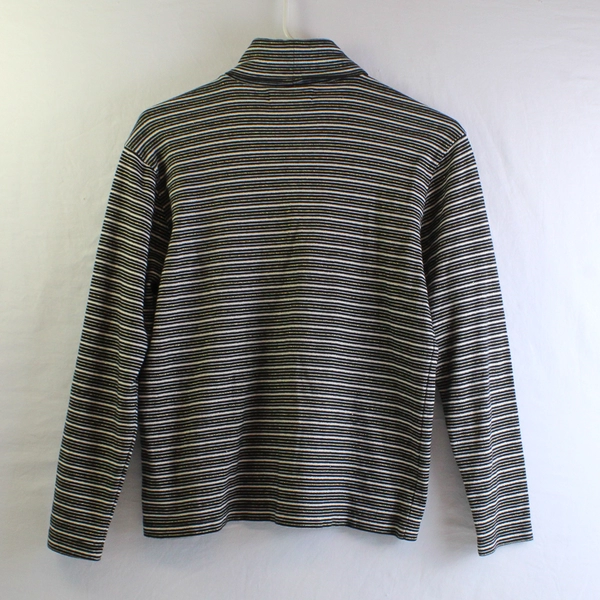 Karen Scott Women's S Turtleneck Shirt Blue White Stripes Long Sleeve