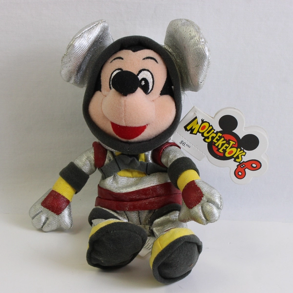 Vintage Disney Mickey Mouse Astronaut Space Suit Bean Bag Plush Toy W/ Tag