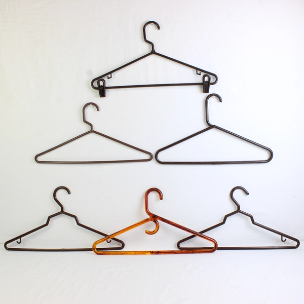 Mixed Lot of 20 Black Brown Red and White Plastic Clothes Hangers