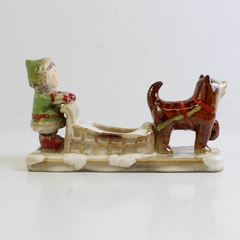 Yankee Candle By Ronnie Walter Ceramic Sled Dog Tea Light Candle Holder 8.5"Long
