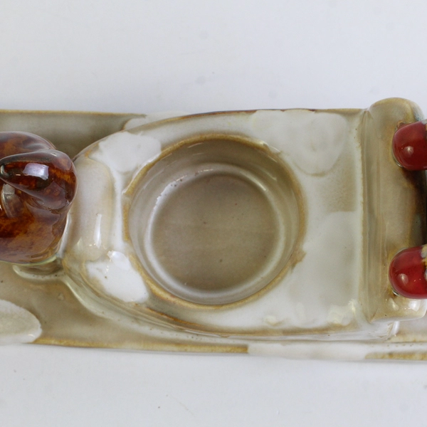 Yankee Candle By Ronnie Walter Ceramic Sled Dog Tea Light Candle Holder 8.5"Long