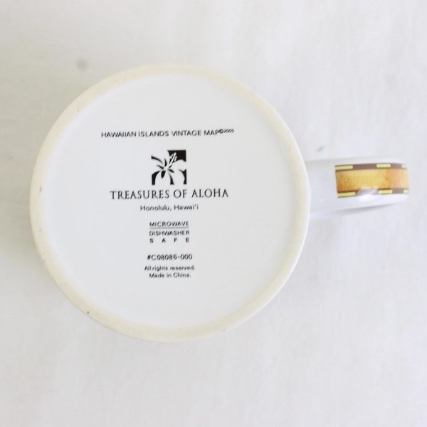 Treasure Of Aloha Hawaiian Islands Vintage Map Ceramic Mug 2005 4" Tall
