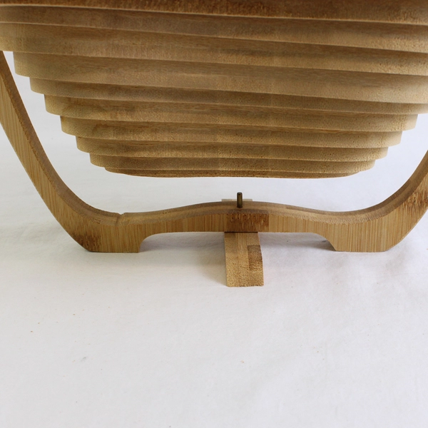 Unbranded Foldable/Collapsible Bamboo Wooden Apple Shaped Fruit Basket 13" Long