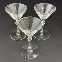 Set of 3 Libbey Stardust Vintage Martini Glasses 5 7/8 Inch