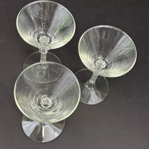 Set of 3 Libbey Stardust Vintage Martini Glasses 5 7/8 Inch