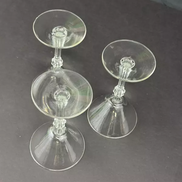 Set of 3 Libbey Stardust Vintage Martini Glasses 5 7/8 Inch