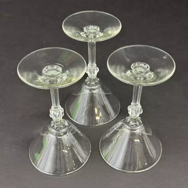 Set of 3 Libbey Stardust Vintage Martini Glasses 5 7/8 Inch