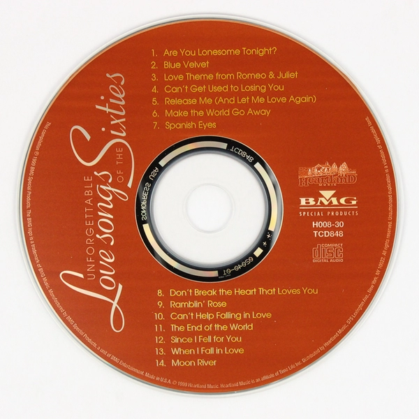 Unforgettable Love Songs Of The Sixties Various Artists 1999 Music CD