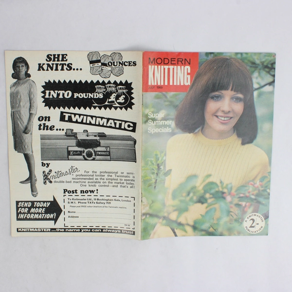Vintage Modern Knitting Magazine Machine Knitting July 1969 Super Summer Special