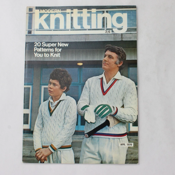 Vintage Modern Knitting Magazine Machine Knitting April 1970 20 Super Patterns