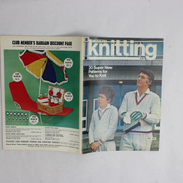 Vintage Modern Knitting Magazine Machine Knitting April 1970 20 Super Patterns