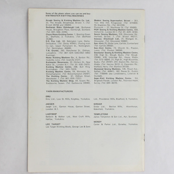 Vintage Modern Knitting Magazine Machine Knitting August 1971 W/Tension Chart