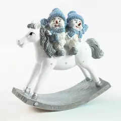Snow Buddies Snowmen Rocking Horse Figurine 1999 With Tag Winter Decor