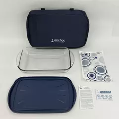 Anchor Hocking 3 Qt Glass Casserole Baking Dish 9" x 13 w/ Lid & Bag New
