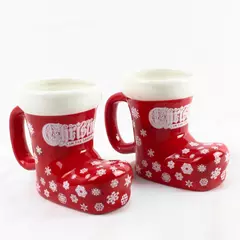 Set of 2 Christmas In The Garden Boot Stocking Mugs 4.75" Holiday Decor