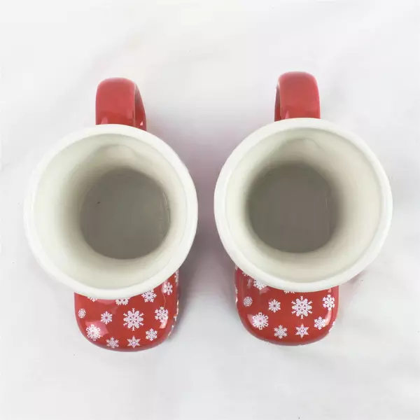 Set of 2 Christmas In The Garden Boot Stocking Mugs 4.75" Holiday Decor