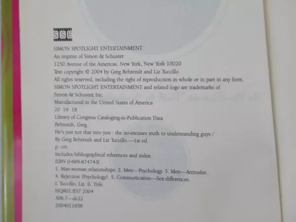 He's Just Not That Into You by Greg Behrendt & Liz Tuccillo 2004 Hardcover