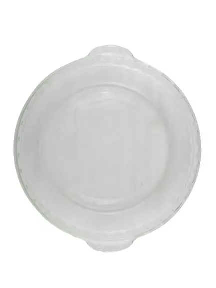 Pyrex Deep Dish Pie Plate 229 USA Scalloped Edge Handles Clear Glass           