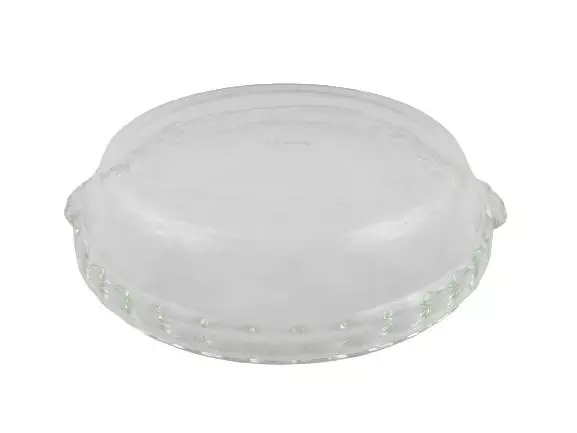 Pyrex Deep Dish Pie Plate 229 USA Scalloped Edge Handles Clear Glass           