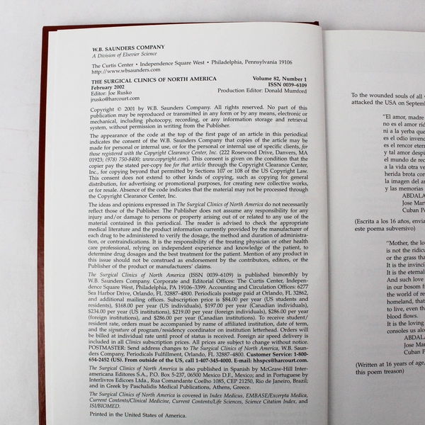 Surgical Clinics of North America Dec 2001 Vascular Trauma Part 1 HC