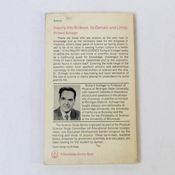 Inquiry Into Science Richard Schlegel Vintage 1972 Paperback Book