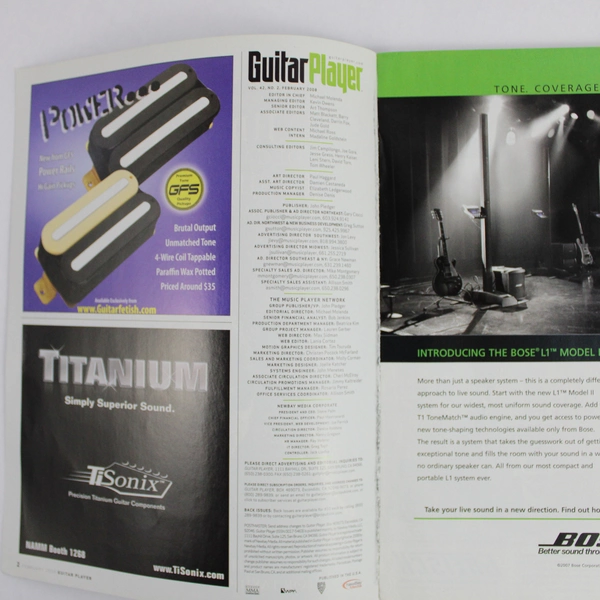 Lot Of 2 Guitar Player Magazines Featuring The 50 Greatest Guitar DVDs Feb 2008