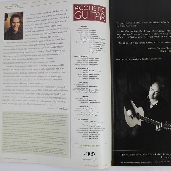 Lot Of 2 Acoustic Guitar Magazines Featuring Earl Klugh January 2009