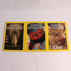 Lot of 3 Vintage 2001 National Geographic Magazine Issues April May June