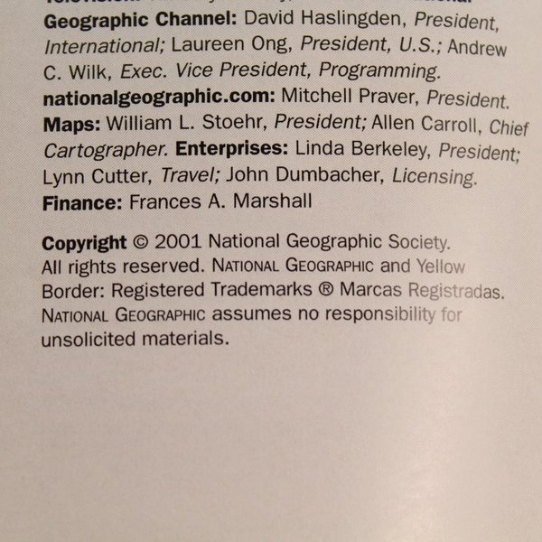 Lot of 3 Vintage 2001 National Geographic Magazine Issues April May June