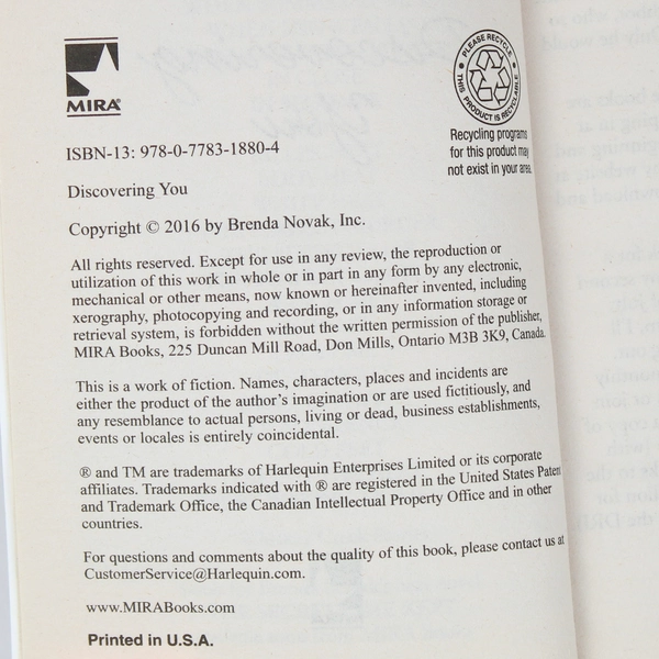 Discovering You by Brenda Novak A Whiskey Creek Novel 2016 Paperback