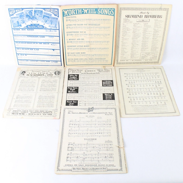 Lot Of 7 Vintage Music Sheets 1926 To 1928