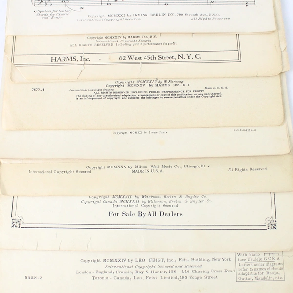 Lot Of 7 Vintage Sheet Music 1920 To 1925