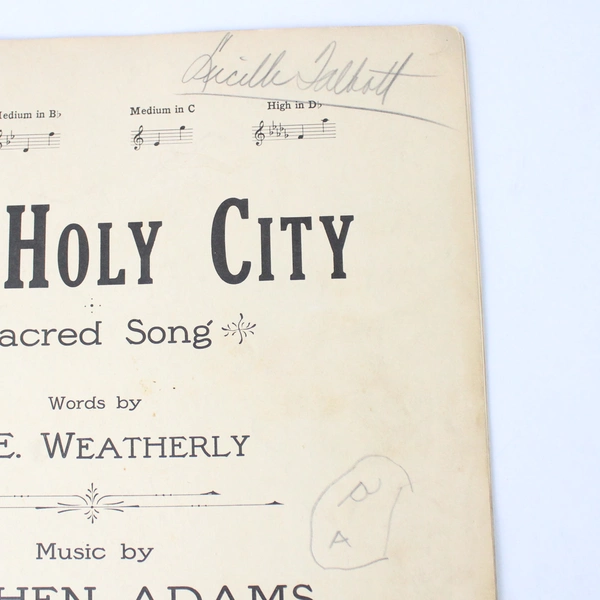 Lot Of 2 Vintage Sheet Music from 1942 Featuring Ay Ay Ay and The Holy City