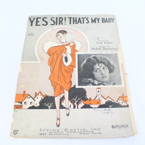 Antique Lot Of 4 Sheet Music 1925 Just A Cottage Small Yes Sir! That's My Baby