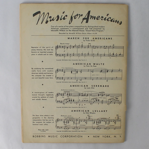 Vintage Music Book Robbins All-Star Radio Theme Songs 1942