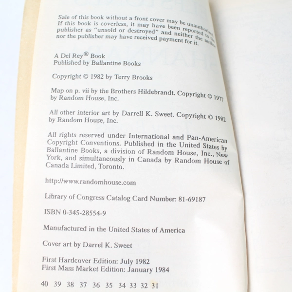 The Elfstones Of Shannara by Terry Brooks 1984 Paperback