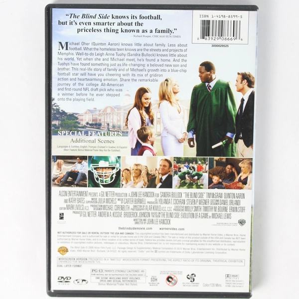 The Blind Side PG-13 DVD 2009 Sandra Bullock Quinton Aaron