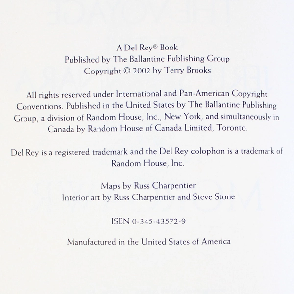 The Voyage Of The Jerle Shannara Book Three by Terry Brooks Hardcover DJ 2002