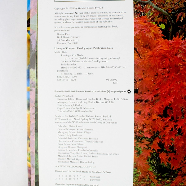 Pruning by Kris Medic 1995 Rodale Hardcover