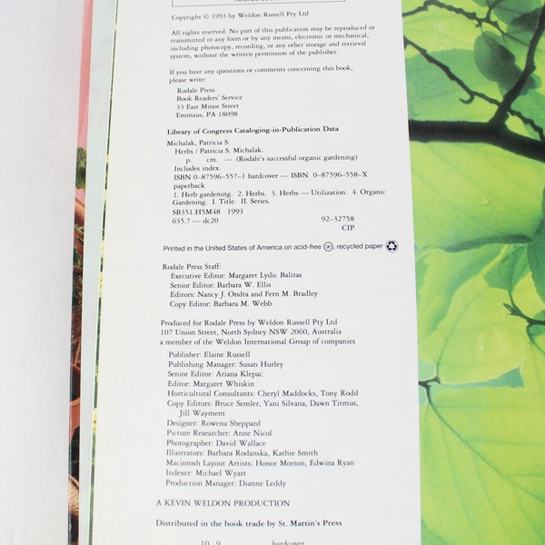 Herbs by Patricia S Michalak 1993 Rodale Hardcover