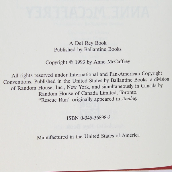 The Chronicles of Pern First Fall by Anne McCaffrey 1993 Ballantine Hardcover DJ