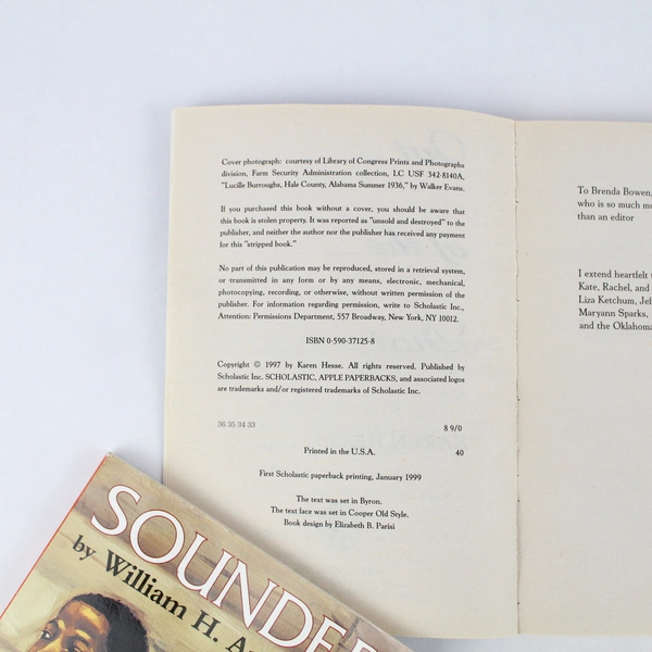 Lot of 2 Vintage Scholastic Books Sounder Out Of The Dust Paperback