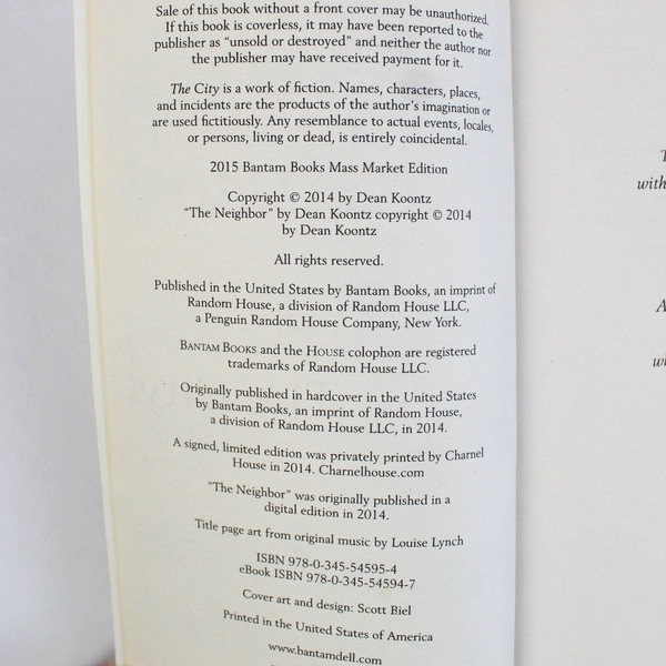 The City by Dean Koontz 2015 2015 Paperback