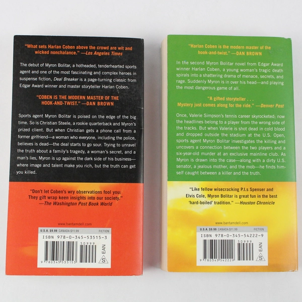 Lot of 2 Harlan Coben Novels Myron Bolitar Series Deal Breaker Drop Shot PB