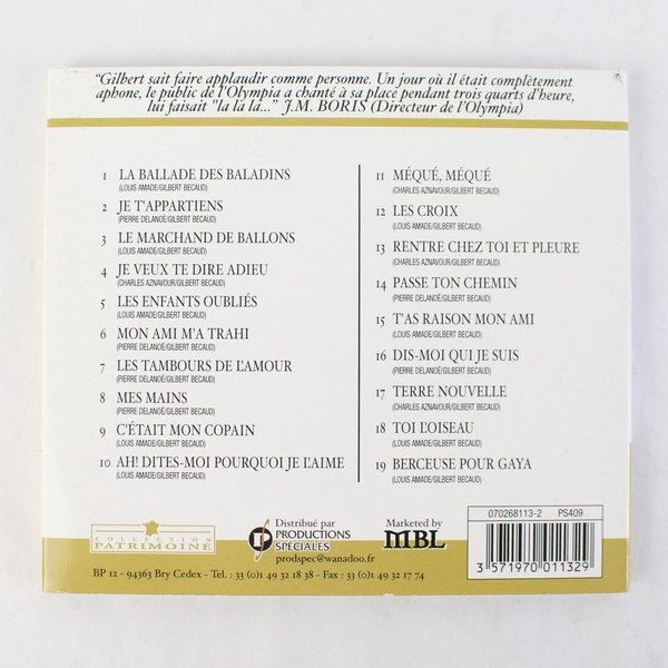 CD Gilbert Becaud: M. 100.000 Volts French Music