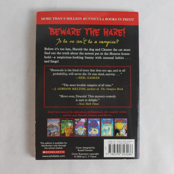 Bunnicula: A Rabbit-Tale of Mystery by Deborah and James Howe 2007 Scholastic PB