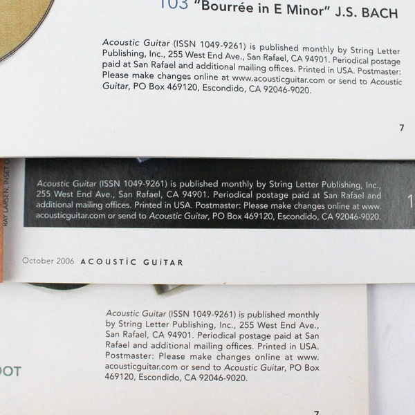 Lot of 3 Acoustic Guitar Magazines 2006 September October November