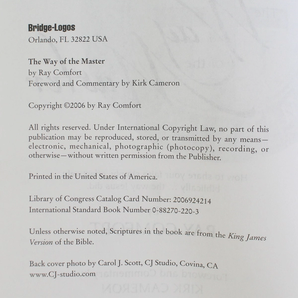 The Way of the Master by Ray Comfort Foreword by Kirk Cameron 2006 Paperback